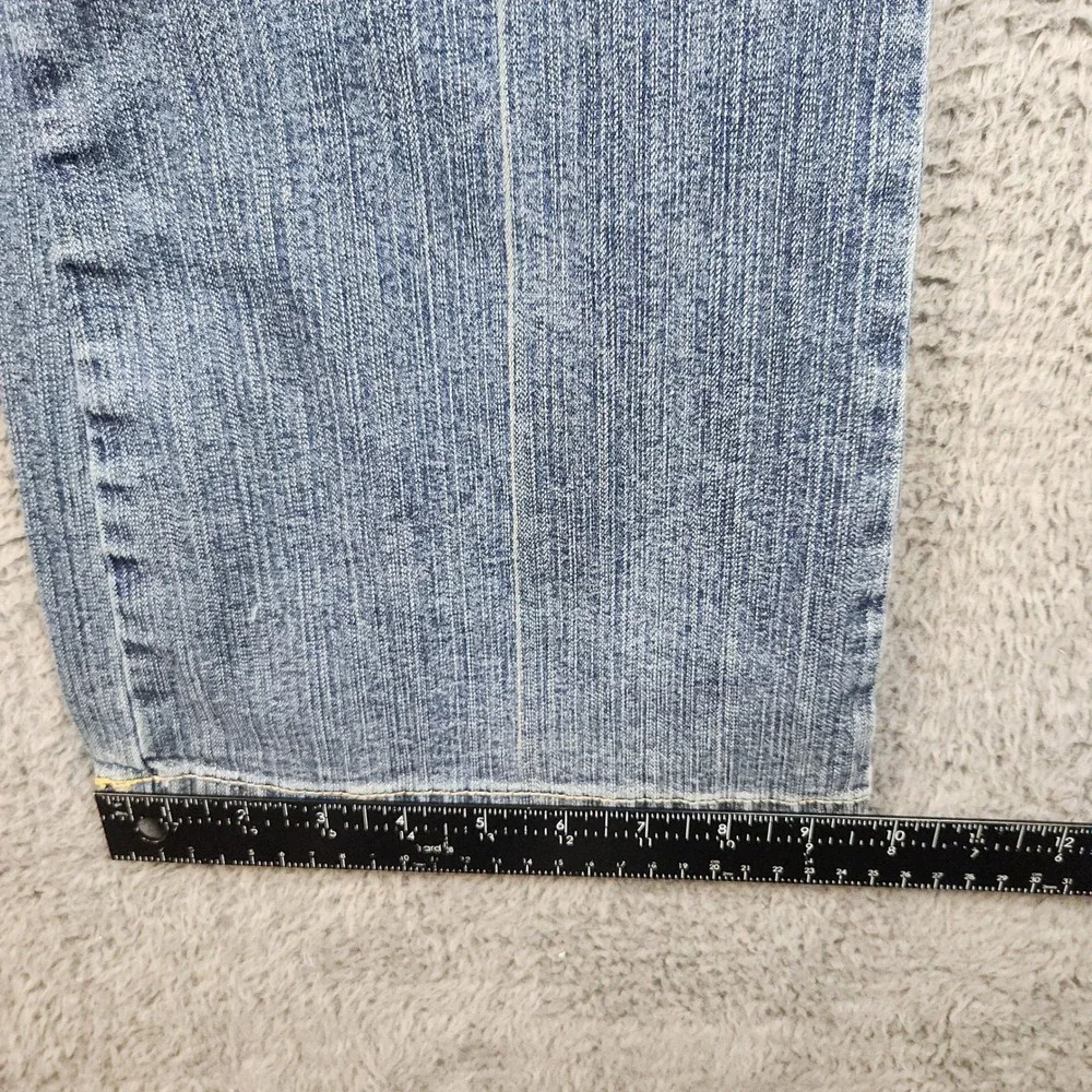 Mixit Jeans Womens 14P Blue Mid Rise Stretch Embellished Beaded Y2K Denim Pants